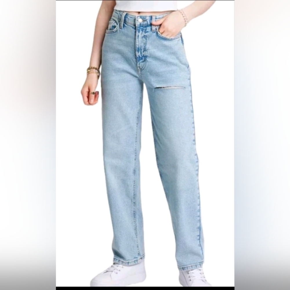 Wild Fable Women's High-Rise 90's Relaxed Slashed Straight Jeans